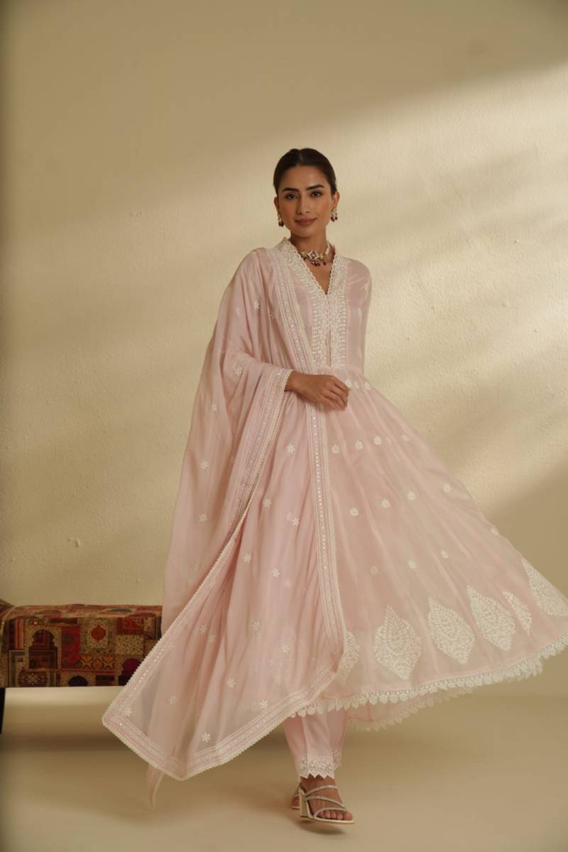 Tanyaa P 165 Organza With Lakhnavi Work Kurti Bottom With Dupatta