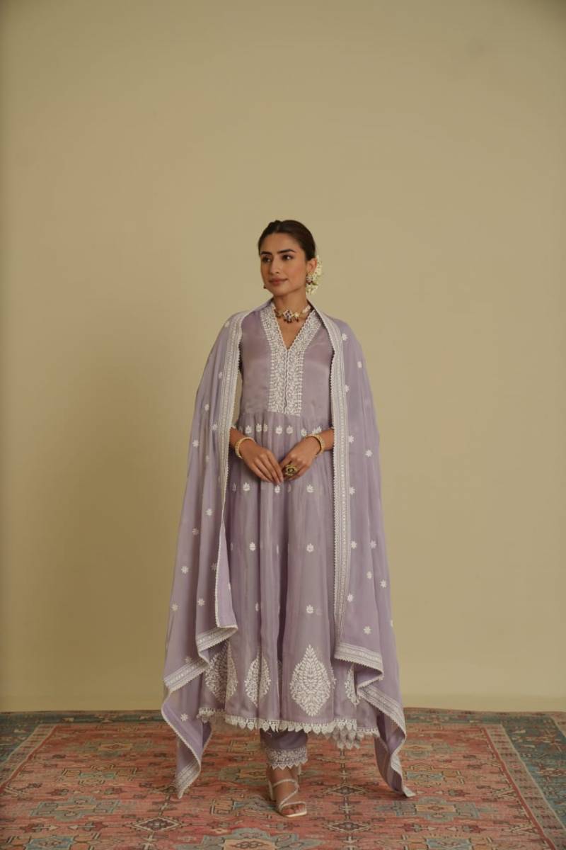 Tanyaa P 165 Organza With Lakhnavi Work Kurti Bottom With Dupatta