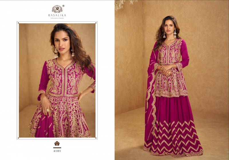 Rasalika Nikhaar Chinon Silk Designer Lehenga Choli Collection