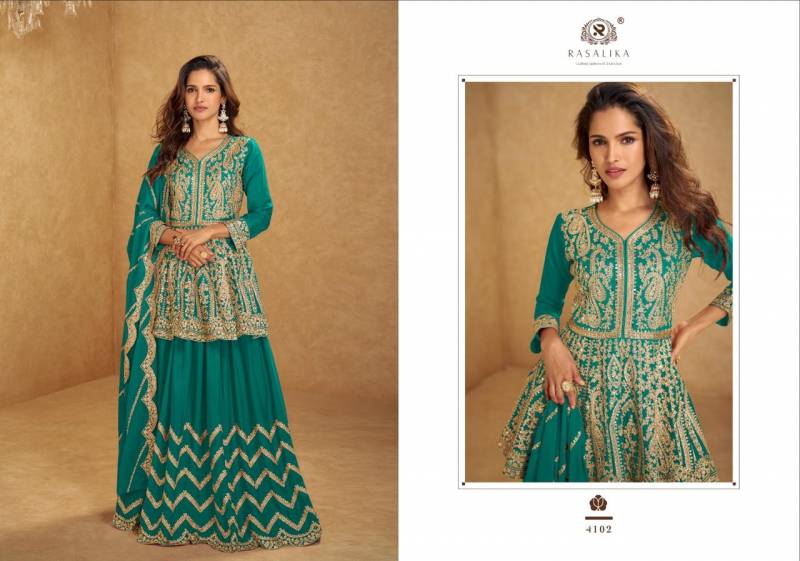 Rasalika Nikhaar Chinon Silk Designer Lehenga Choli Collection