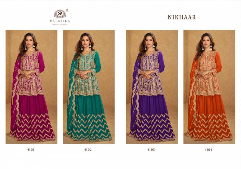 Rasalika Nikhaar Chinon Silk Designer Lehenga Choli Collection