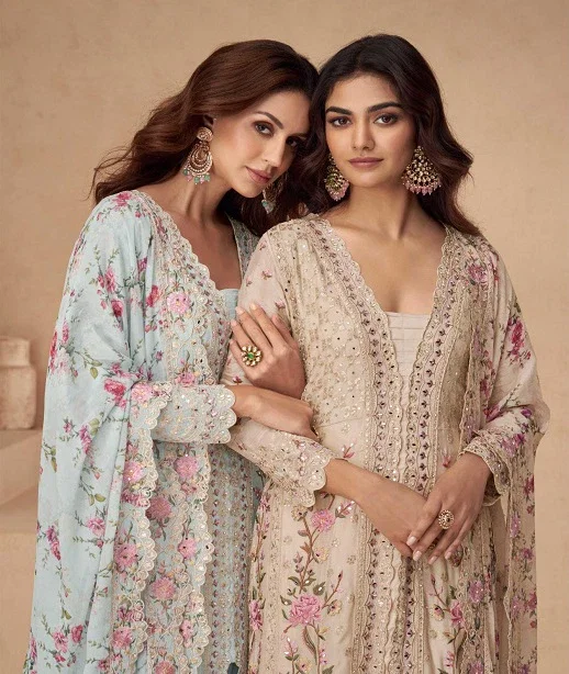 Aarana Hit 10154 And 10155 Chinon Silk Salwar Suits Collection