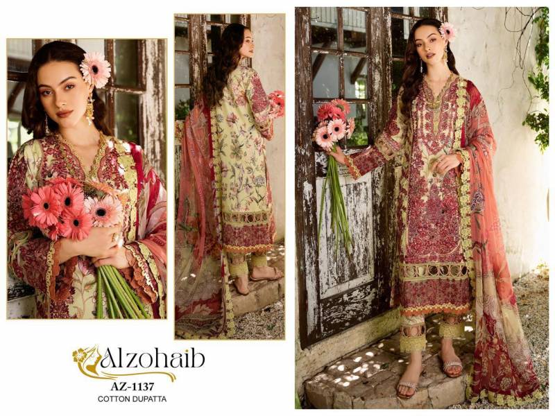 Alzohaib Az 1133 To 1142 Cotton Dupatta Pakistani Suits Collection