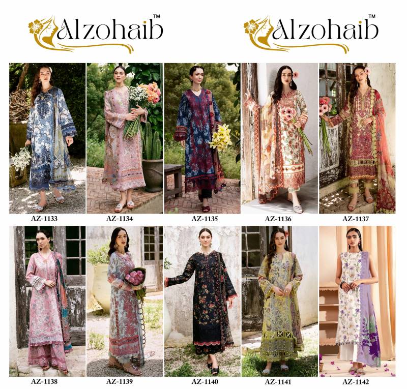 Alzohaib Az 1133 To 1142 Cotton Dupatta Pakistani Suits Collection