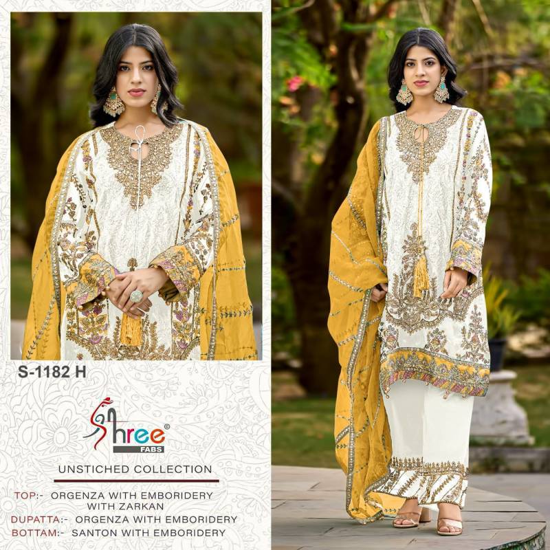 Shree S 1182 Organza Pakistani Salwar Suits Collection