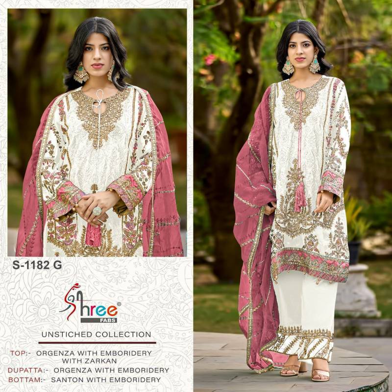 Shree S 1182 Organza Pakistani Salwar Suits Collection