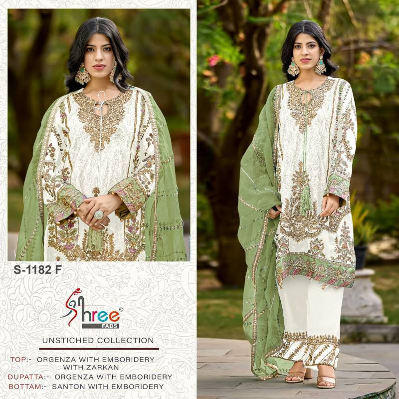 Shree S 1182 Organza Pakistani Salwar Suits Collection