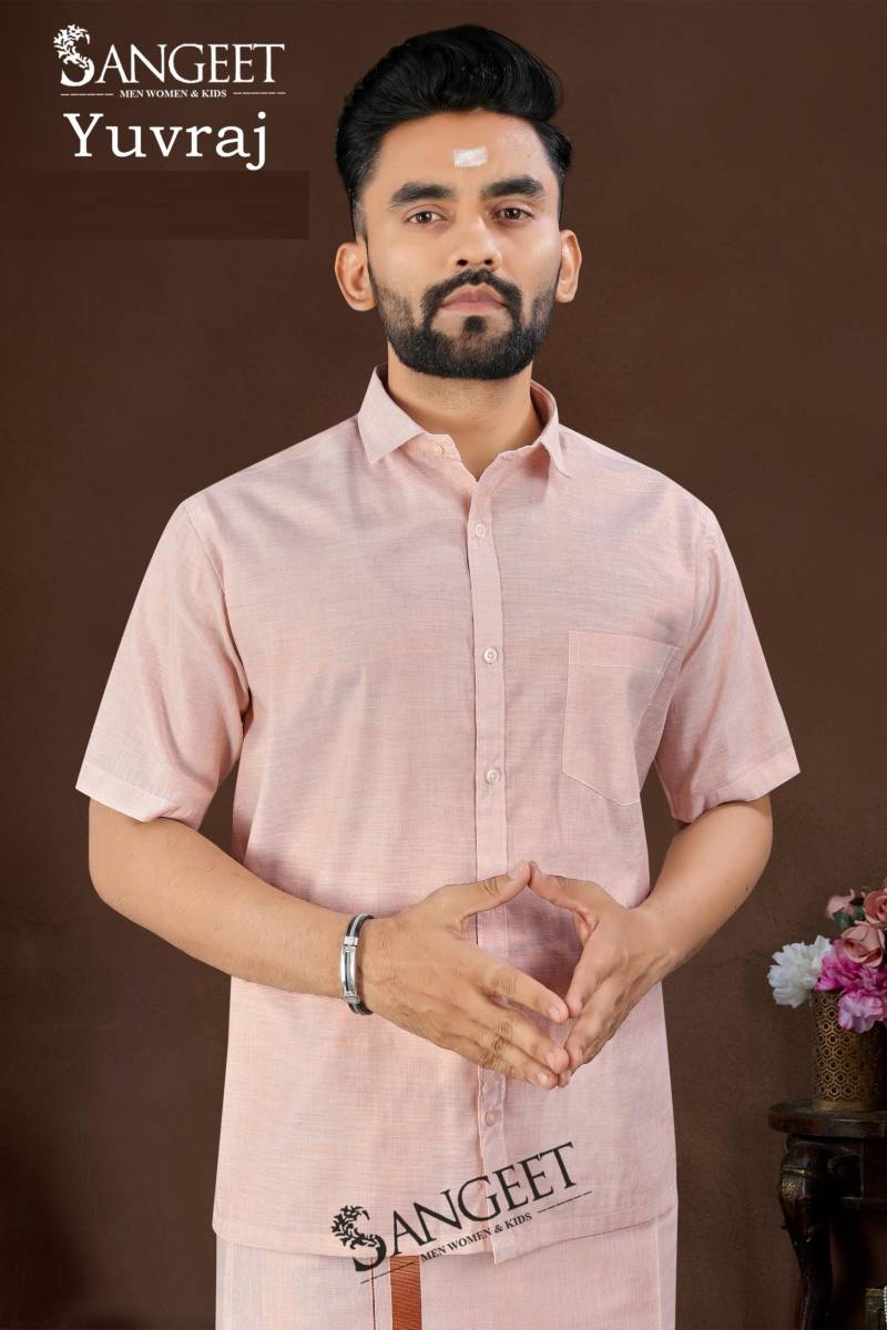 Sangeet Yuvraj Mens Silk Shirt With Vesti Collection