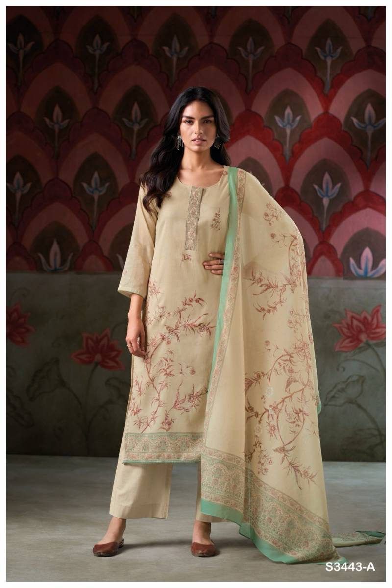 Ganga Irene Mal Printed With Hand Embroidered Salwar Suit Collection