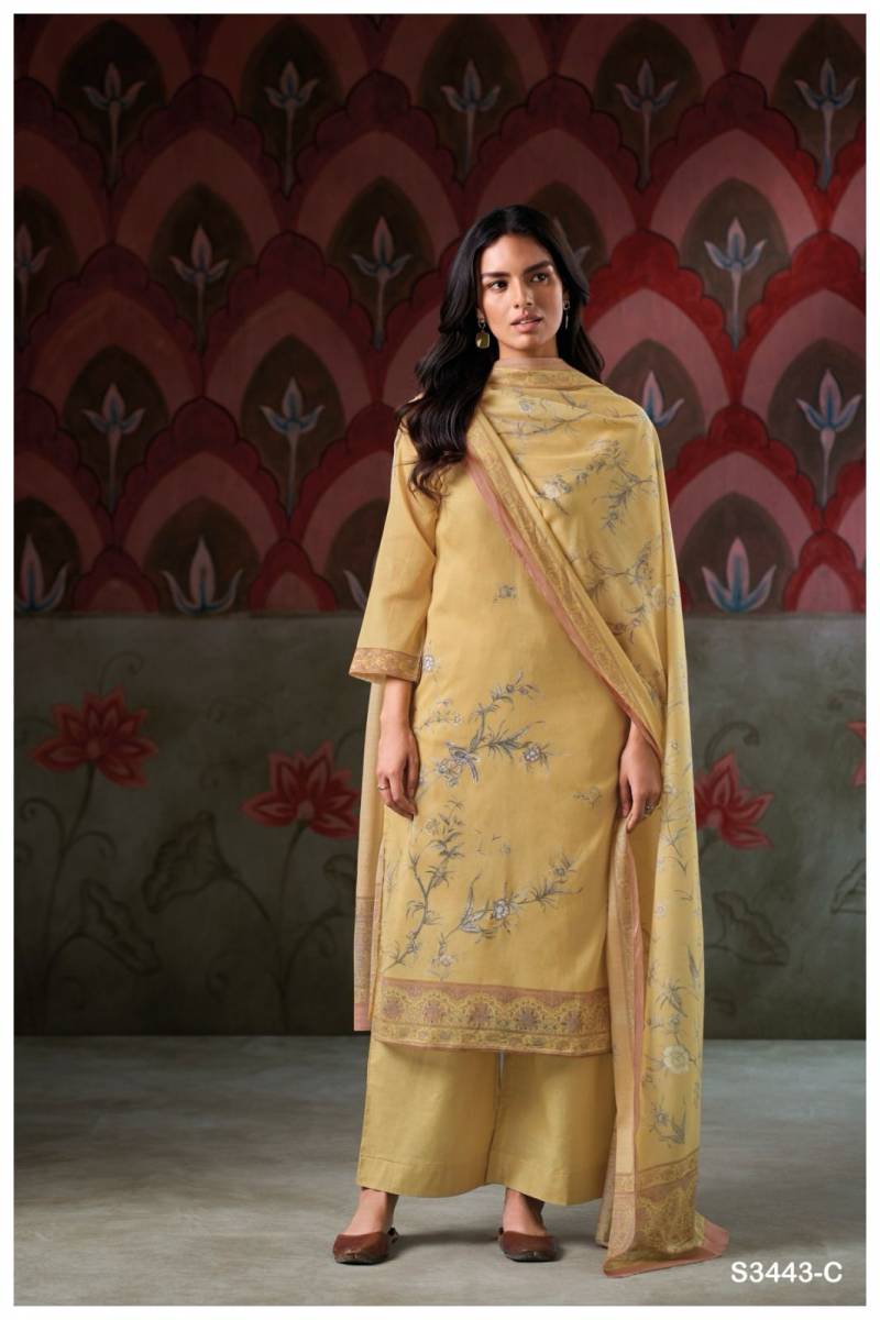 Ganga Irene Mal Printed With Hand Embroidered Salwar Suit Collection