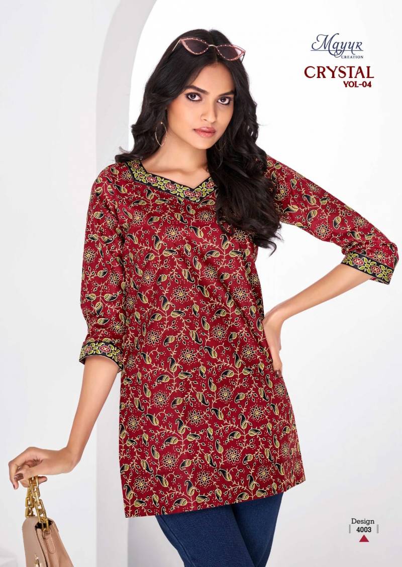 Mayur Crystal Vol 4 Cotton Printed Fancy Ladies Tops Collection