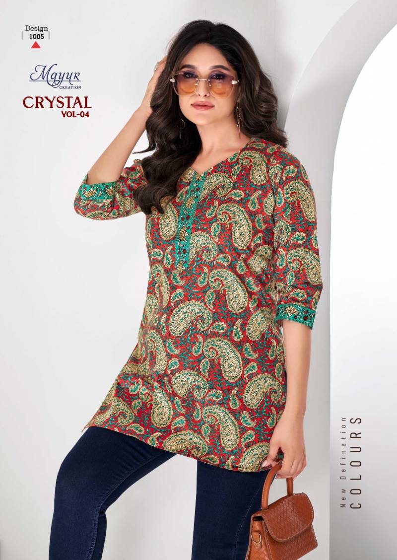 Mayur Crystal Vol 4 Cotton Printed Fancy Ladies Tops Collection