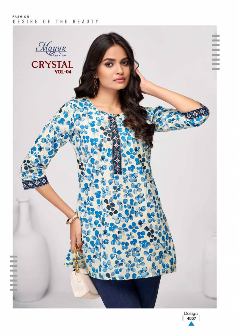 Mayur Crystal Vol 4 Cotton Printed Fancy Ladies Tops Collection