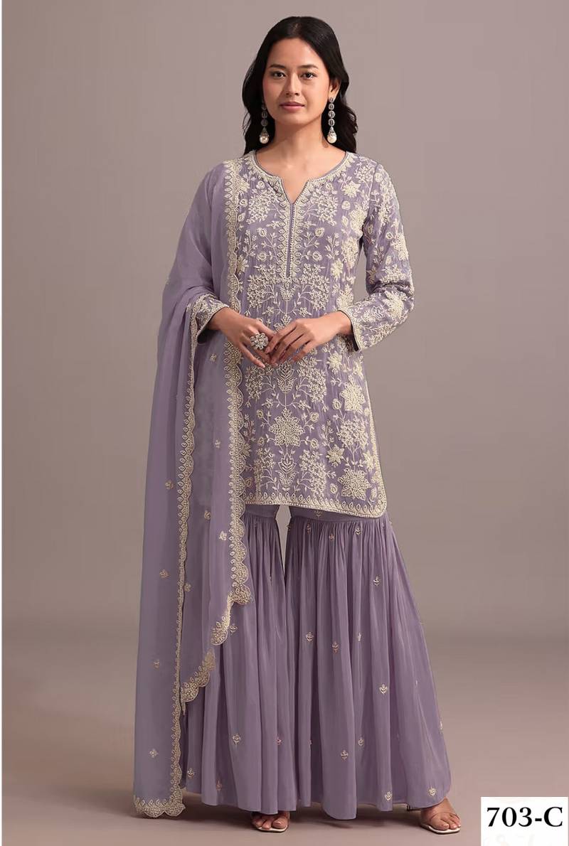 Hit Renuka 703 A To F Designer Georgette Salwar Suits Collection