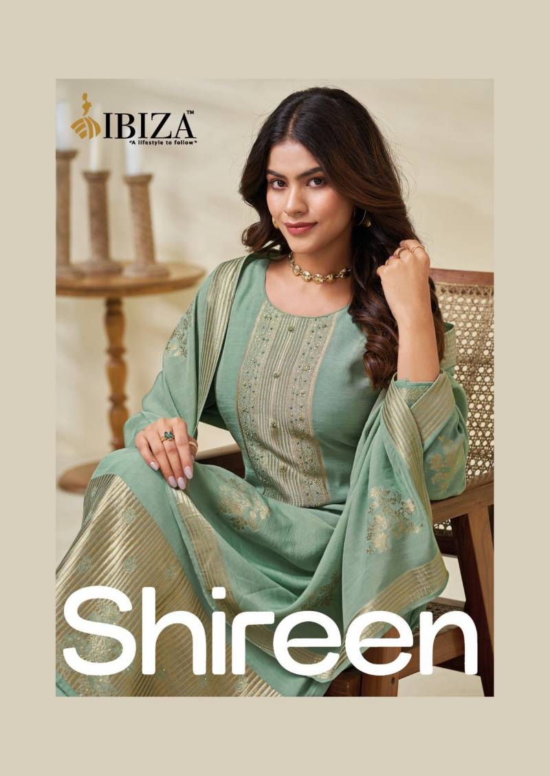 Ibiza Shireen Linen Jacquard With Handwork Salwar Kameez