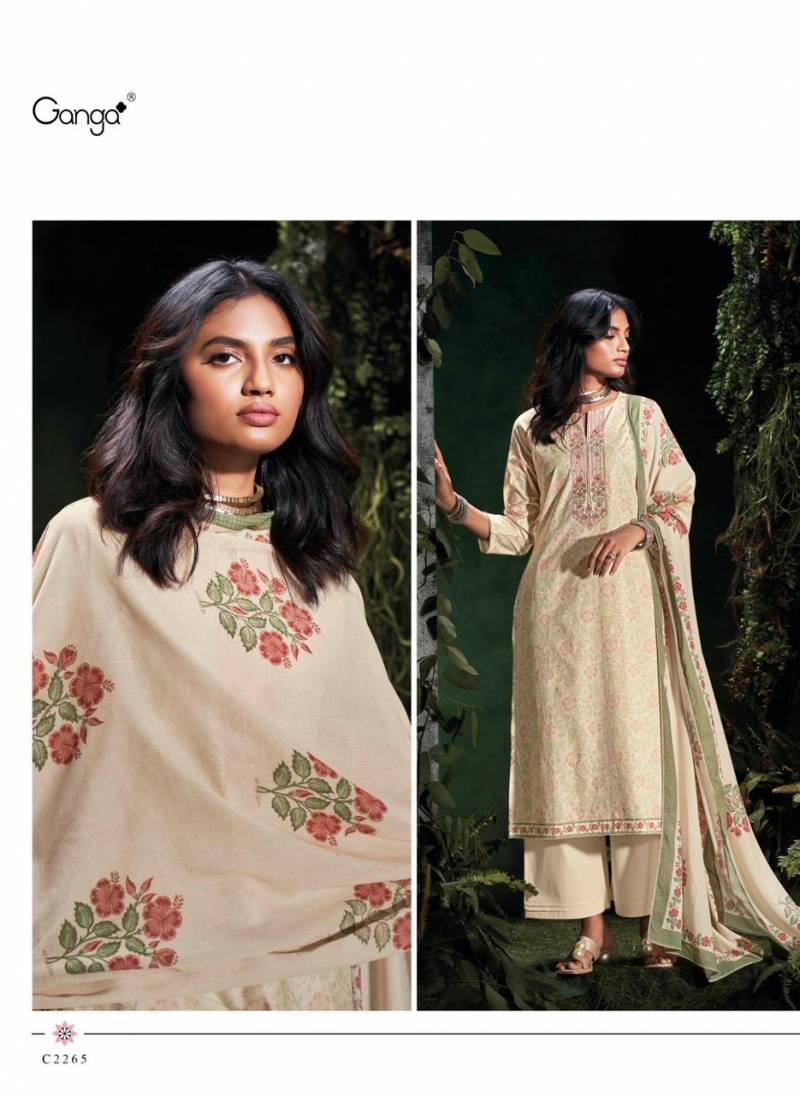 Ganga Nisrine Cotton Printed With Embroidered Salwar Suit