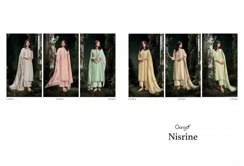Ganga Nisrine Cotton Printed With Embroidered Salwar Suit