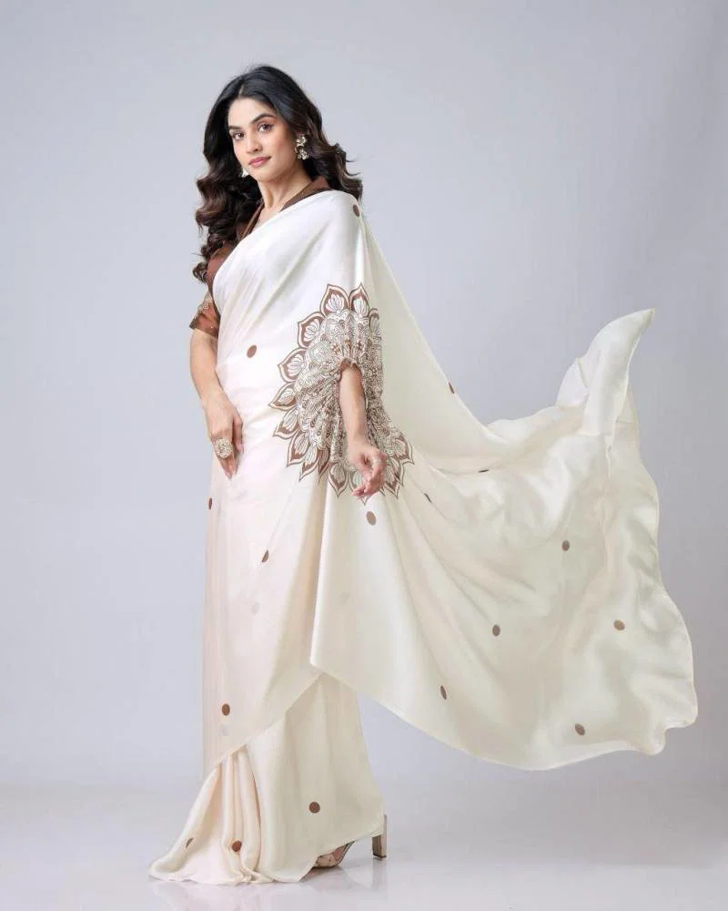 Kc 888 Digital Printed Crepe Silk Ready to Wear Saree Collection