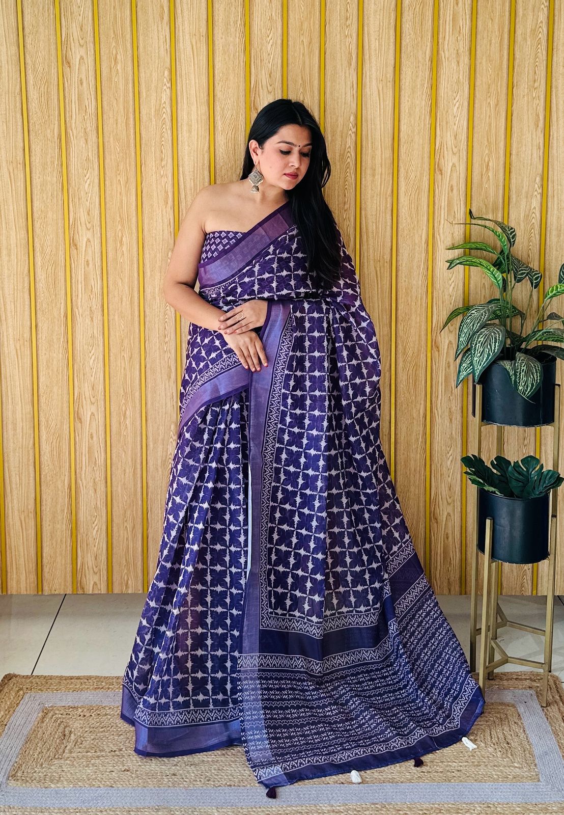 Scmd Shukriya Linen Cotton Digital Printed Saree Collection