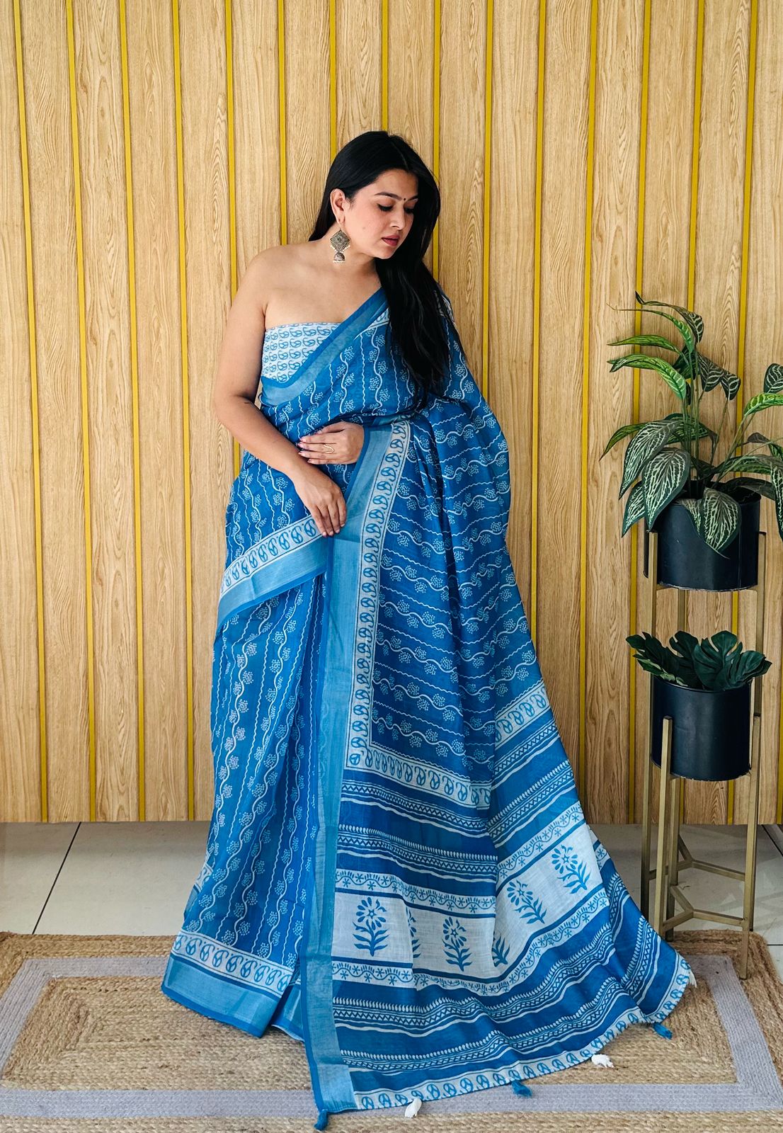 Scmd Shukriya Linen Cotton Digital Printed Saree Collection