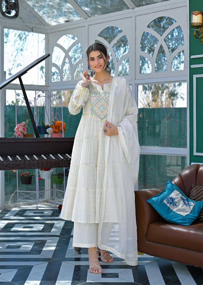 Tanyaa P 174 Mal Cotton With Kodi And Moti Work Readymade Collection