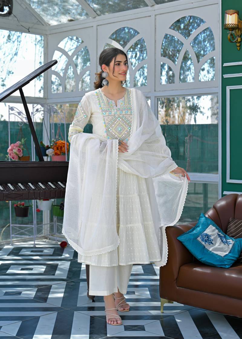Tanyaa P 174 Mal Cotton With Kodi And Moti Work Readymade Collection