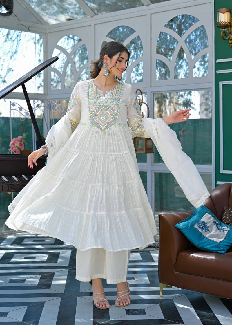 Tanyaa P 174 Mal Cotton With Kodi And Moti Work Readymade Collection