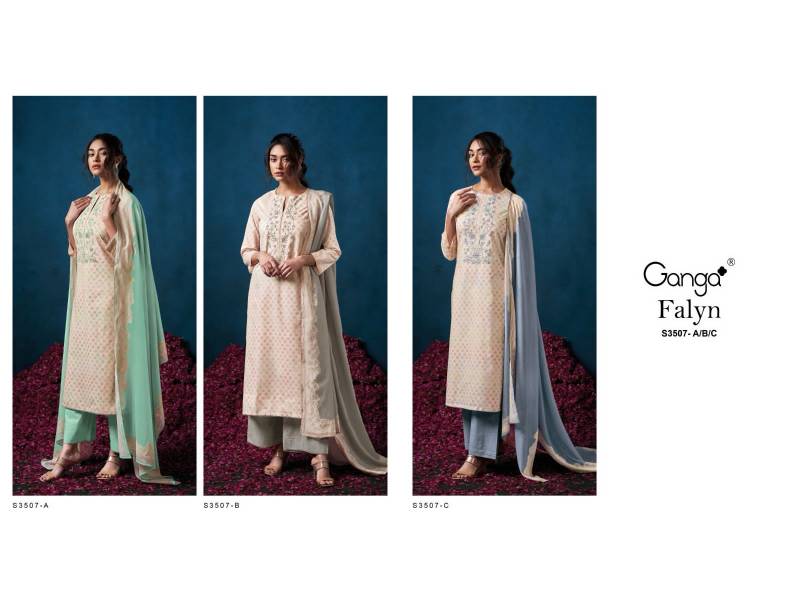 Ganga Falyn Cotton Printed Embroidered Salwar Suit Collection