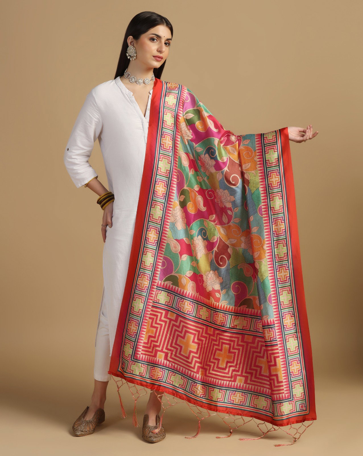 James 2 Assam Silk Printed dupatta Collection