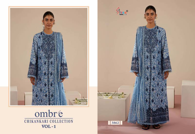 Shree Ombre Chikankari Collection Vol 1 Cotton Dupatta Pakistani Suits