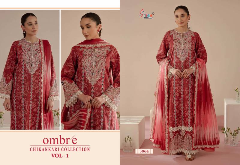 Shree Ombre Chikankari Collection Vol 1 Cotton Dupatta Pakistani Suits