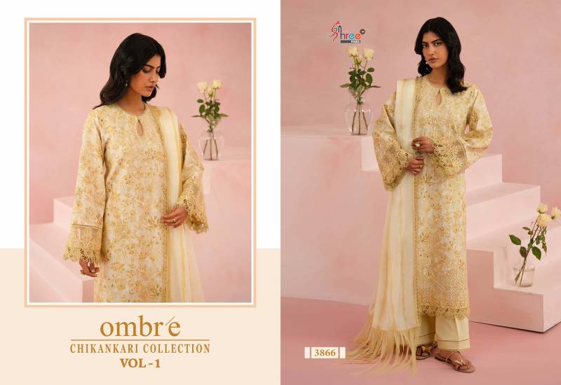 Shree Ombre Chikankari Collection Vol 1 Cotton Dupatta Pakistani Suits