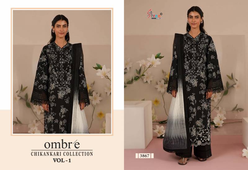 Shree Ombre Chikankari Collection Vol 1 Cotton Dupatta Pakistani Suits