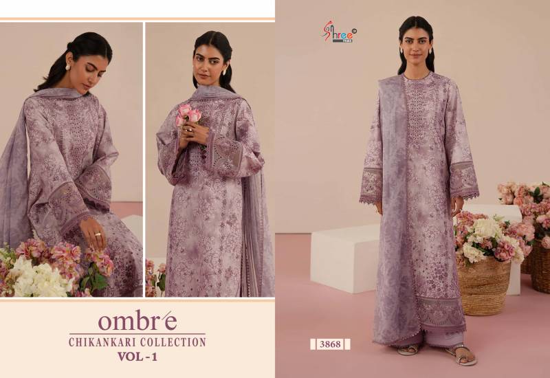 Shree Ombre Chikankari Collection Vol 1 Cotton Dupatta Pakistani Suits