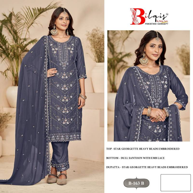 Bilqis B 163 Georgette Pakistani Salwar Kameez Collection
