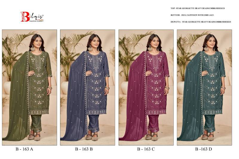 Bilqis B 163 Georgette Pakistani Salwar Kameez Collection