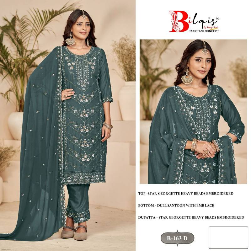 Bilqis B 163 Georgette Pakistani Salwar Kameez Collection