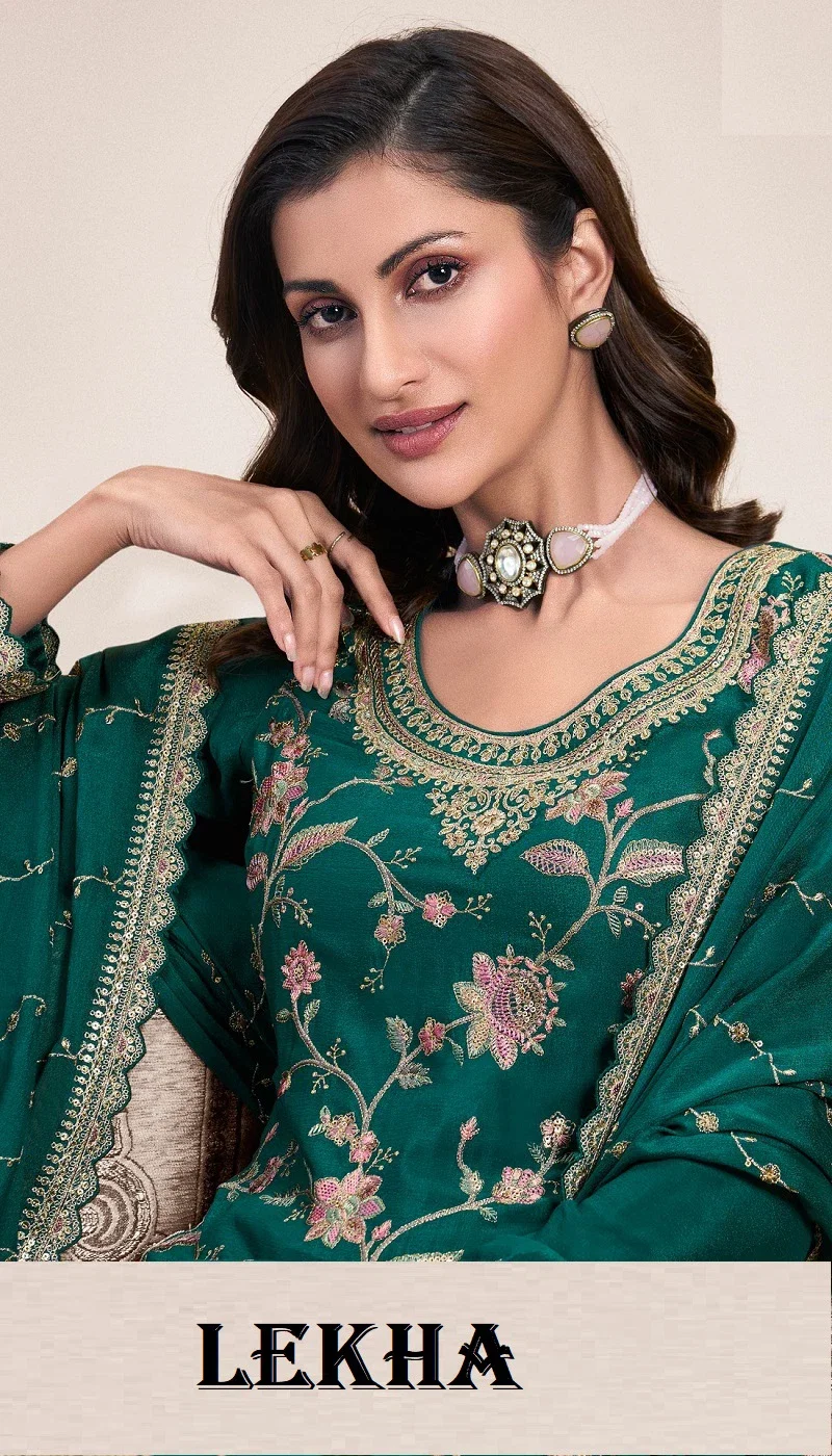 Lekha 73411 To 73414 Chinon Salwar Kameez Collection