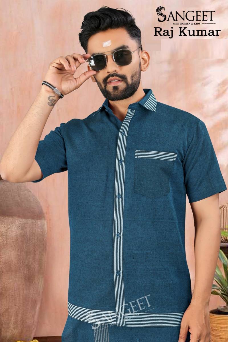 Sangeet Raj Kumar Mens Cotton Shirt With Vesti Collection
