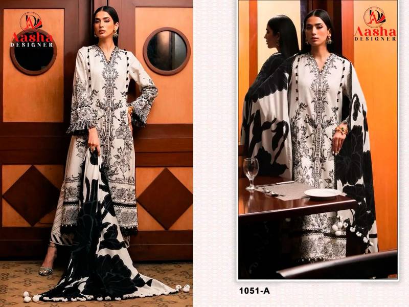 Aasha 1051 A And B Cotton Dupatta Pakistani Salwar Kameez