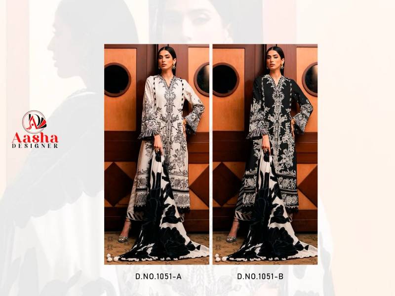 Aasha 1051 A And B Cotton Dupatta Pakistani Salwar Kameez