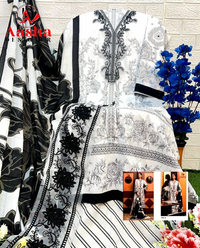 Aasha 1051 A And B Cotton Dupatta Pakistani Salwar Kameez