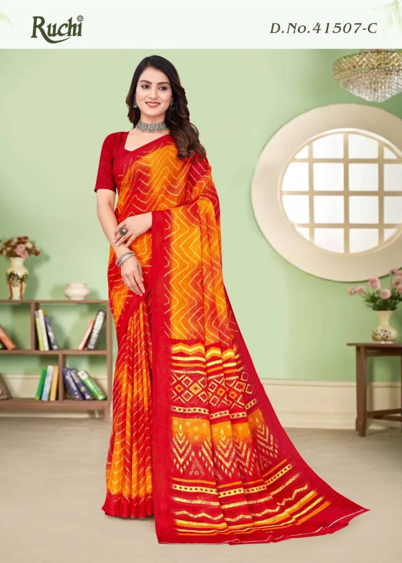 Ruchi Star Chiffon Lehriya Vol 7 Printed Chiffon Saree Collection