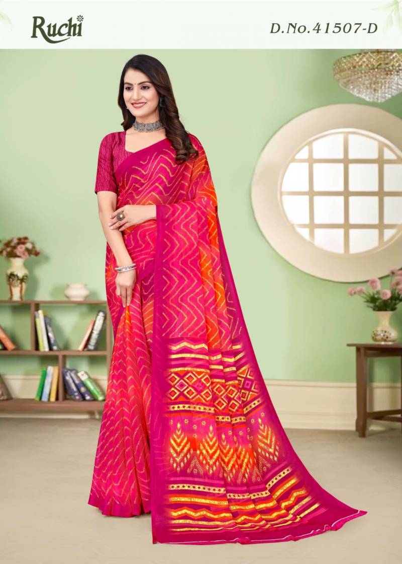 Ruchi Star Chiffon Lehriya Vol 7 Printed Chiffon Saree Collection