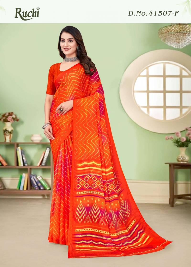 Ruchi Star Chiffon Lehriya Vol 7 Printed Chiffon Saree Collection