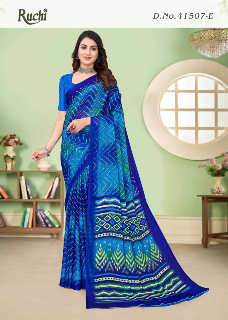 Ruchi Star Chiffon Lehriya Vol 7 Printed Chiffon Saree Collection