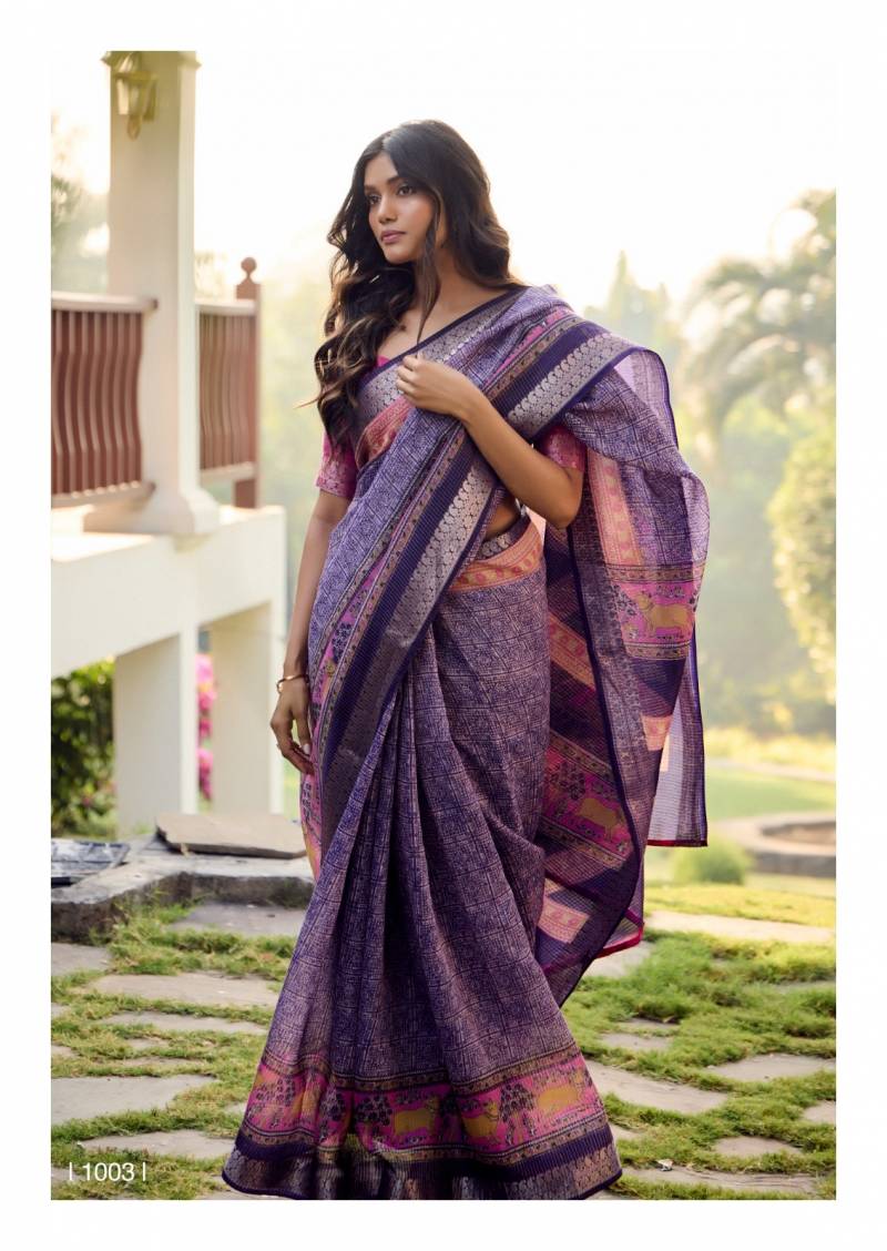 Sr Sugandha Soft Cotton With Zari Checks Saree Collection