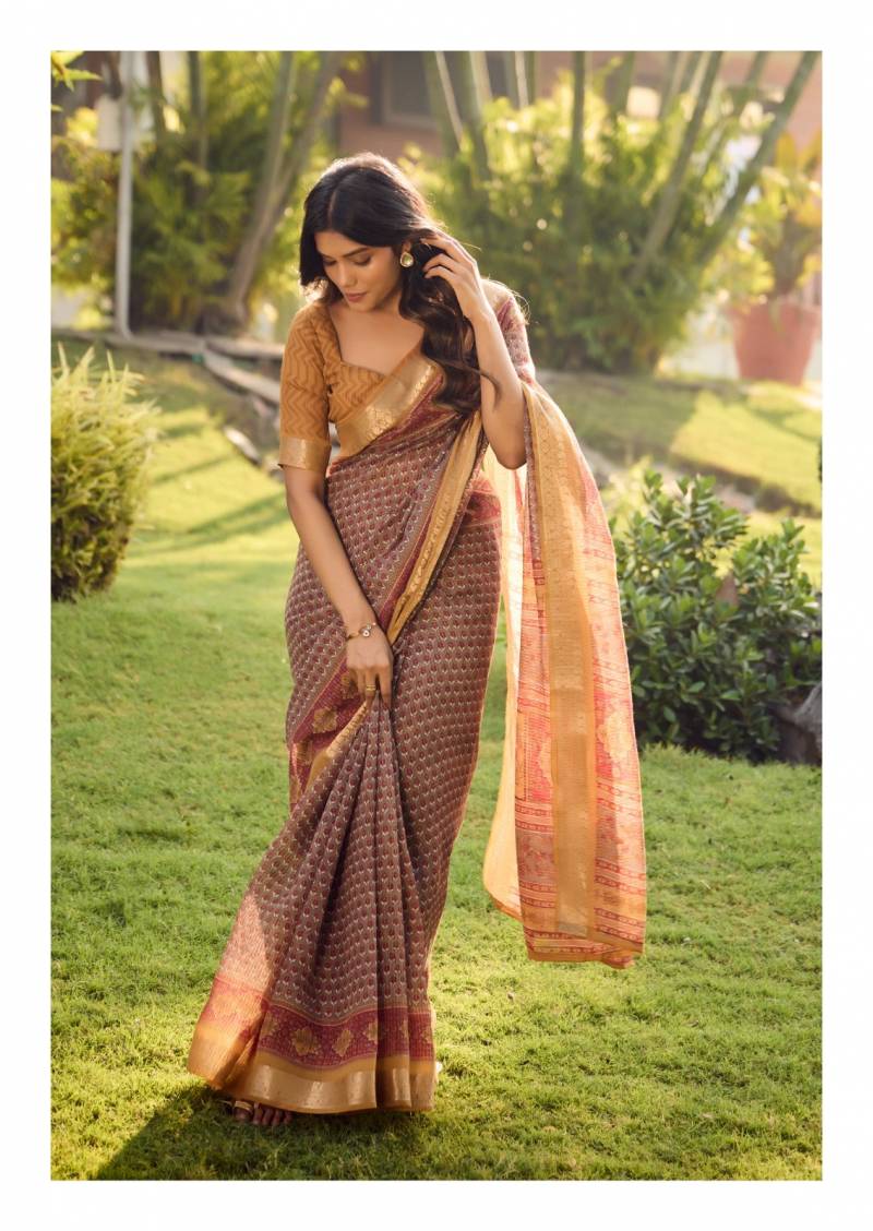 Sr Sugandha Soft Cotton With Zari Checks Saree Collection