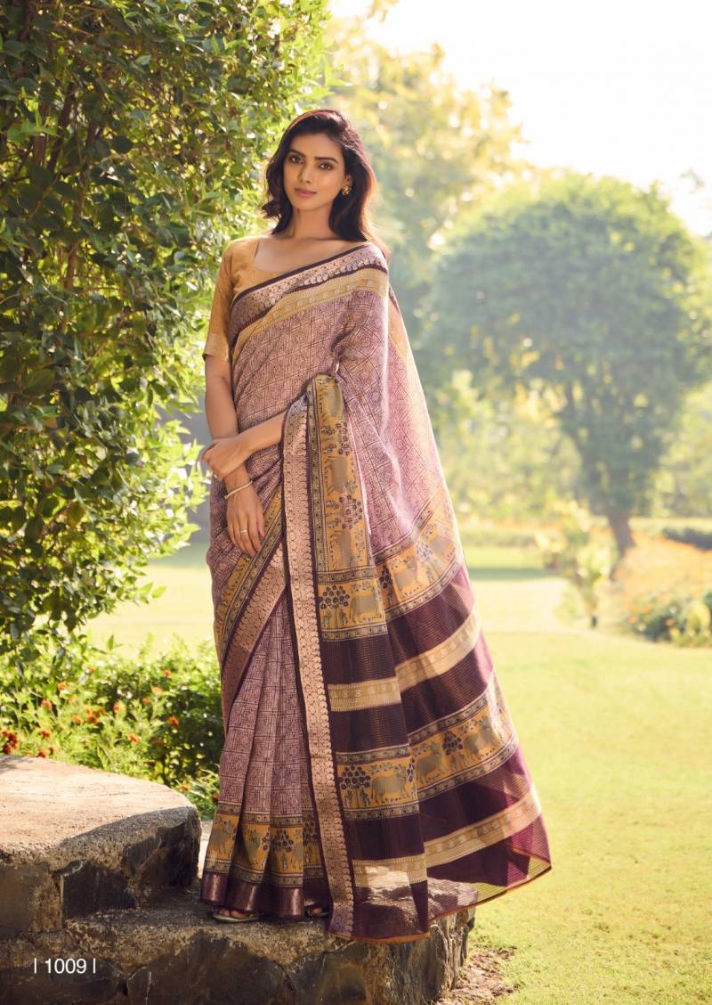 Sr Sugandha Soft Cotton With Zari Checks Saree Collection