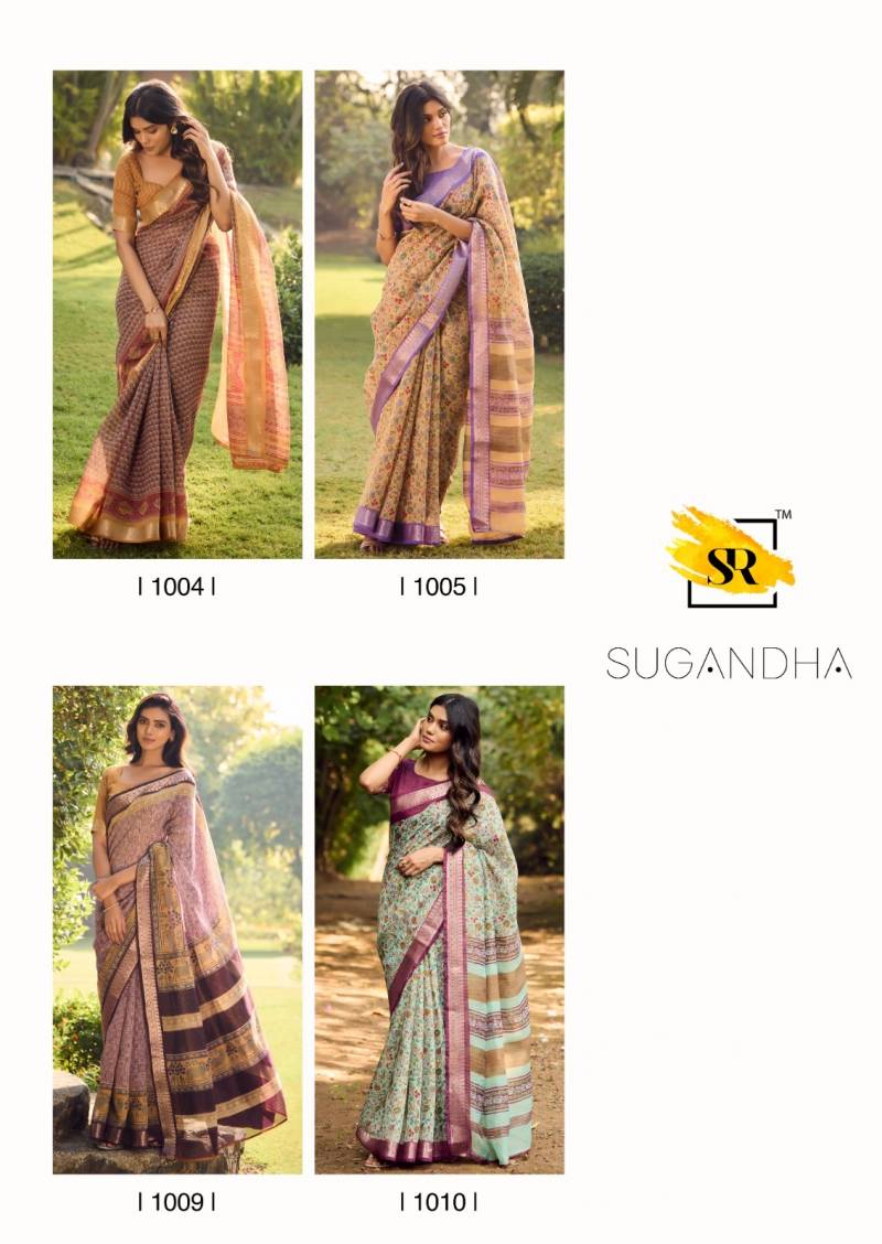 Sr Sugandha Soft Cotton With Zari Checks Saree Collection